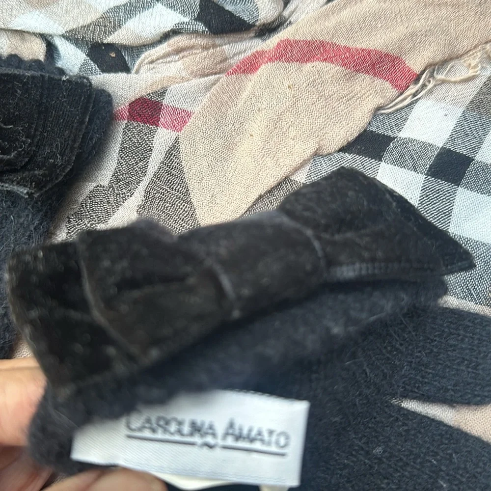 Carolina Amato Wool Angora Rabbit Hair Gloves